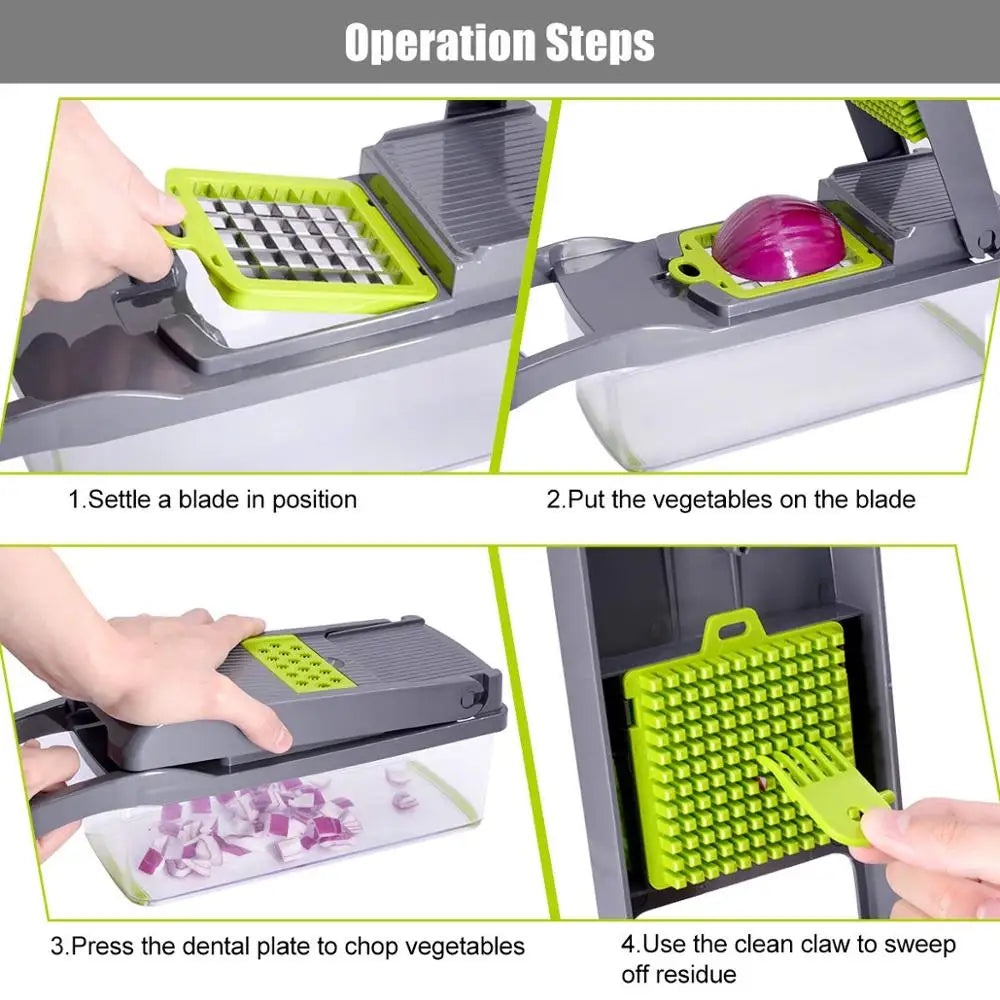 Gemüseschneider Multifunktionaler Reibeschneider Küchenzubehör Manueller Obstschneider Kartoffelschneider Käseschneider Zwiebelschneider